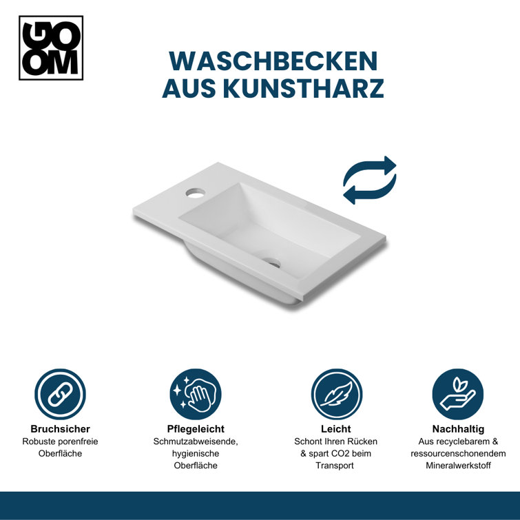 GOOM 40 Single Bathroom Vanity Base Only in Black Wayfair.co.uk